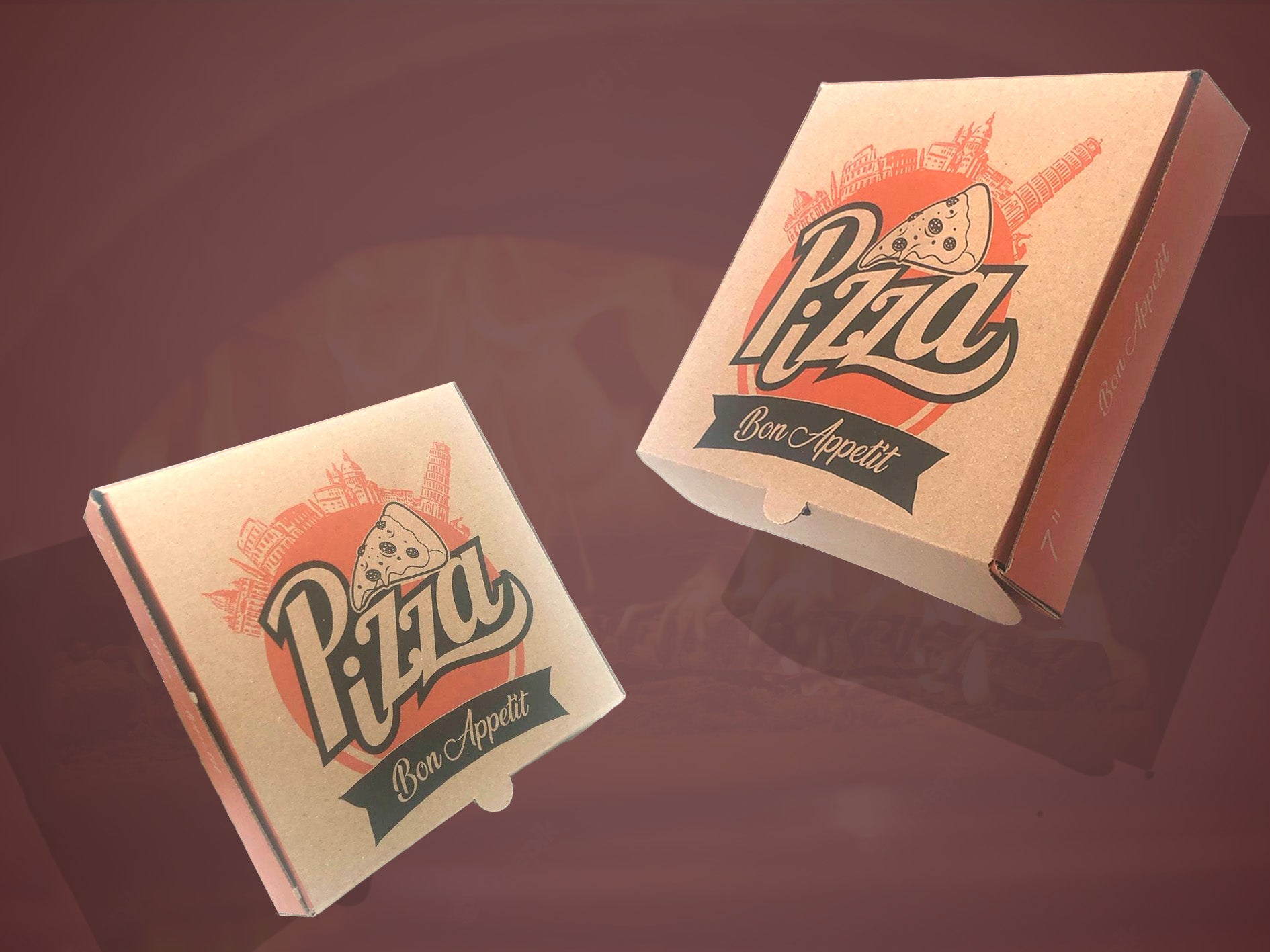 Takeaway Brown Pizza Boxes