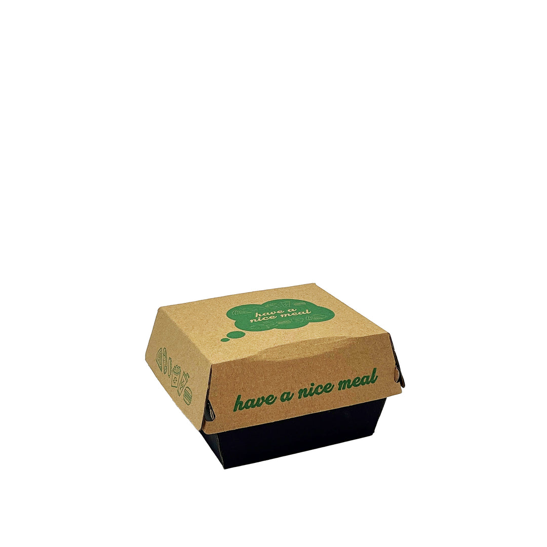 5" Printed Strong Corrugated Burger Box - 150 Pieces