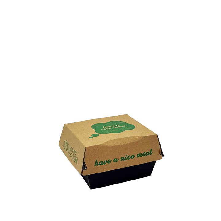 5" Printed Strong Corrugated Burger Box - 150 Pieces