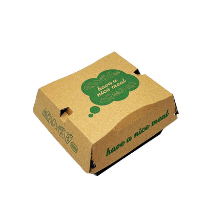 5" Printed Strong Corrugated Burger Box - 150 Pieces