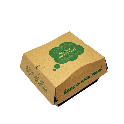 5" Printed Strong Corrugated Burger Box - 150 Pieces