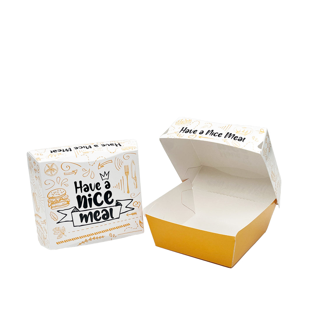 Large Printed Takeaway Burger Box 200 Pieces