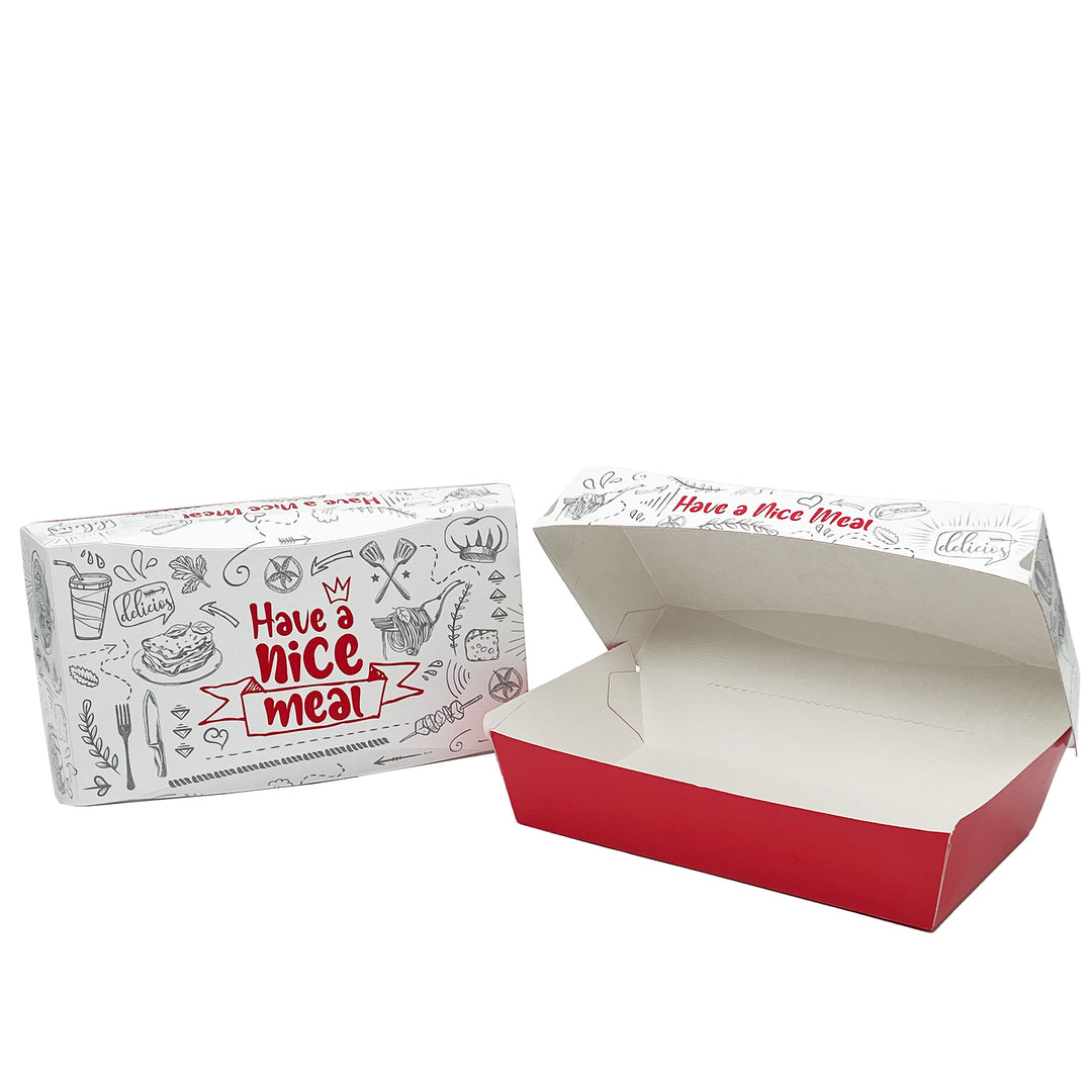 Large Printed Cardboard Takeaway Food Box - 200 pieces
