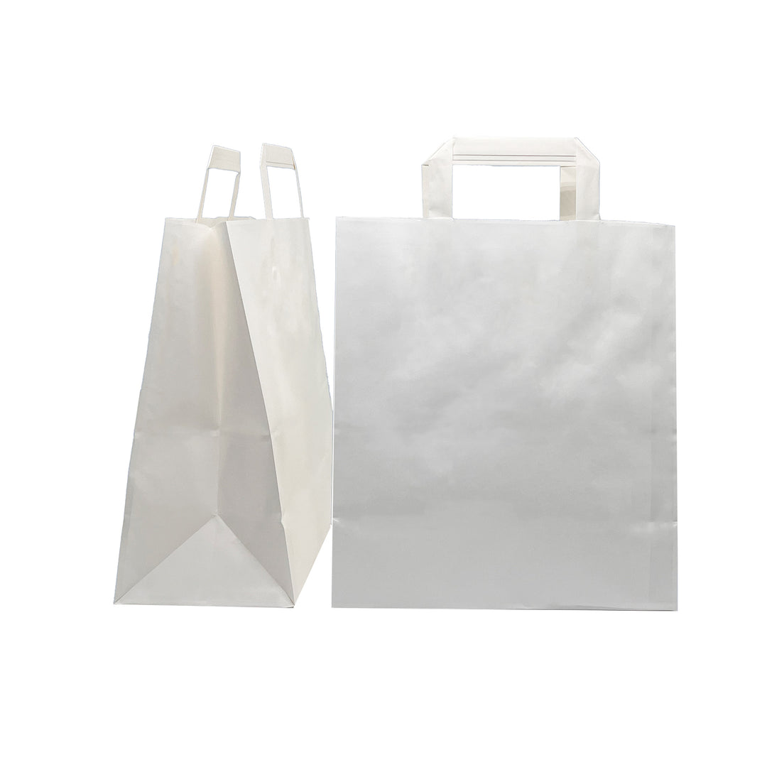 White Kraft SOS Takeaway Paper Bag Large