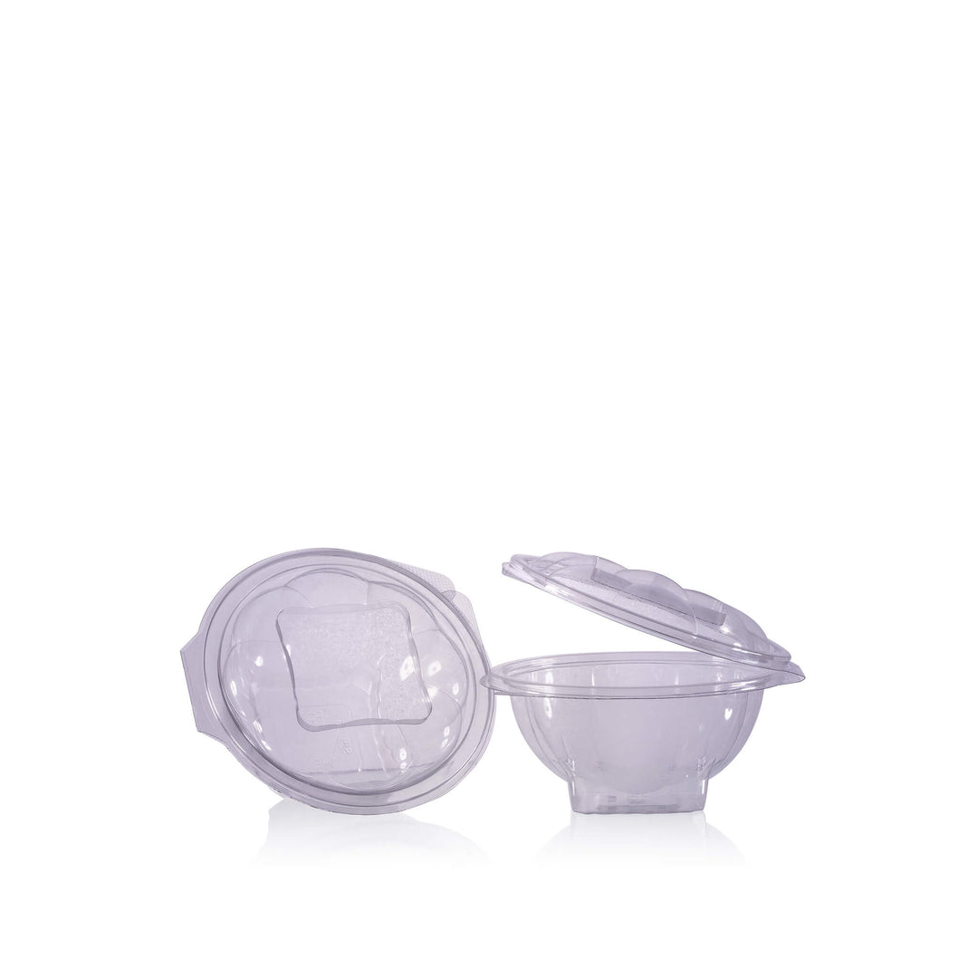 250cc Round Salad Container with Hinged Lid