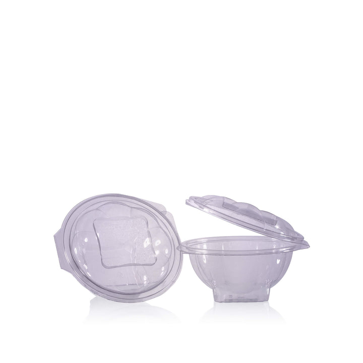 375cc Round Salad Container with Hinged Lid