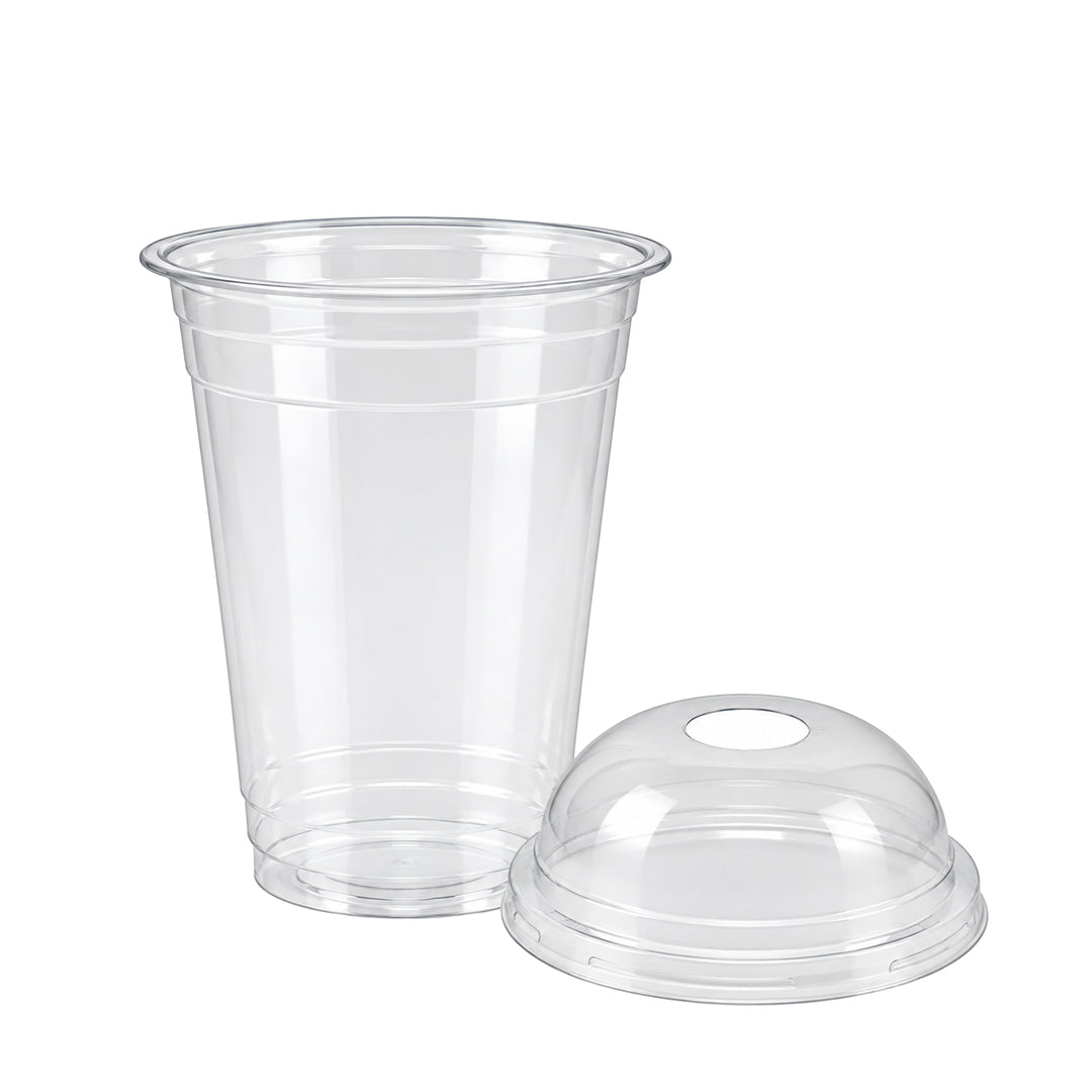 12oz clear PET smoothie cup with dome lid