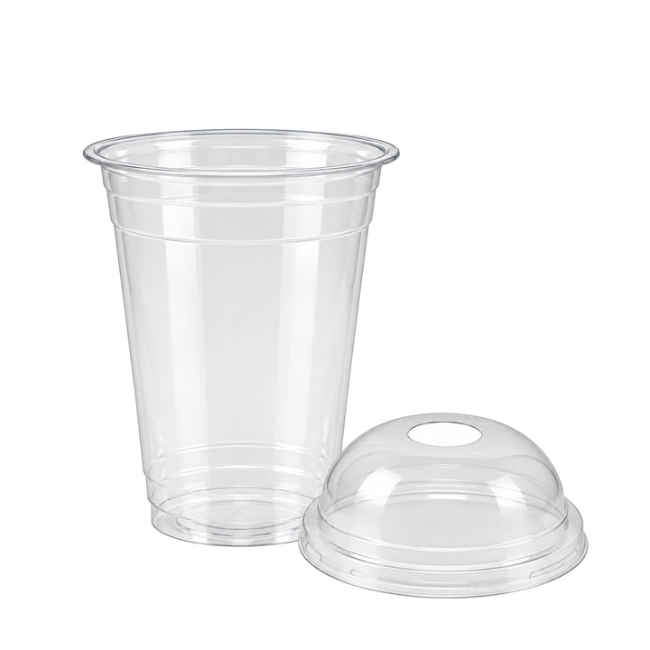 12oz clear PET smoothie cup with dome lid