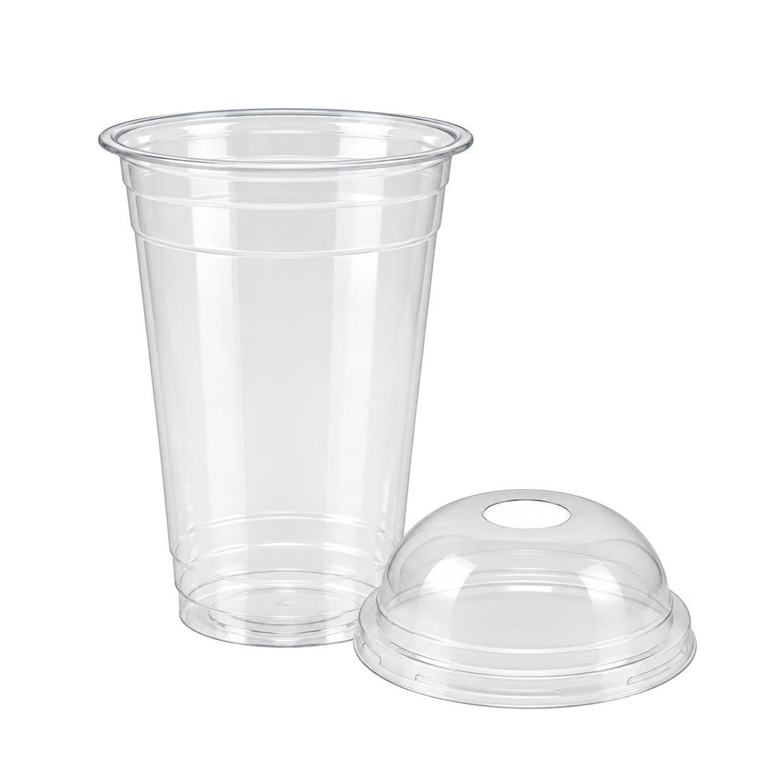 16oz clear PET smoothie cup with dome lid