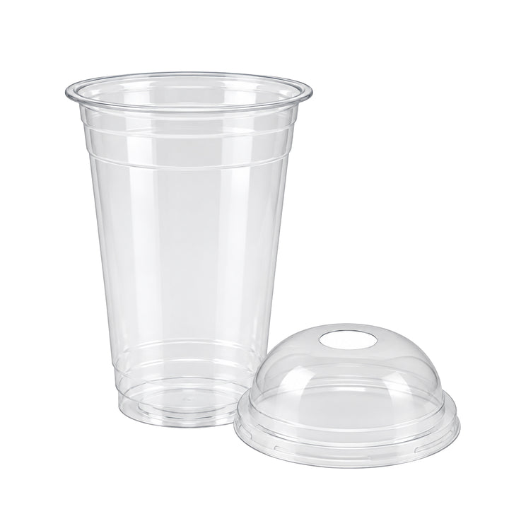 16oz clear PET smoothie cup with dome lid