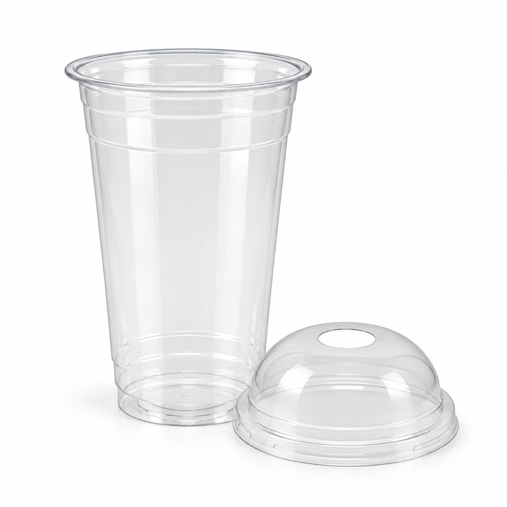 Clear PET smoothie cup with DL95 dome lid