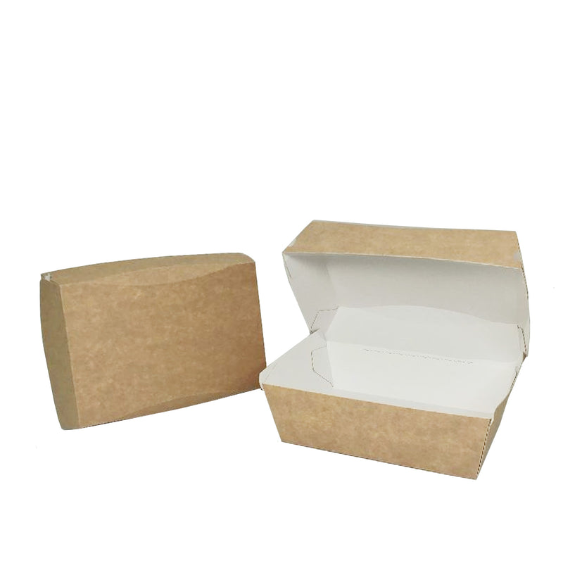 9" Cardboard Takeaway Food Box - White