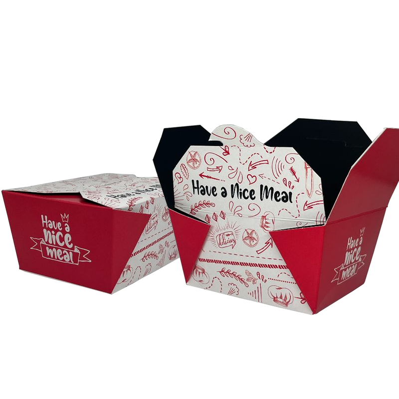 Our takeaway printed cardboard rice boxes are the perfect packaging solution for street food vendors, takeaway restaurants, and catering businesses.