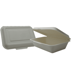 HB9 7x5" Bagasse Clamshell Containers - 200 Pieces