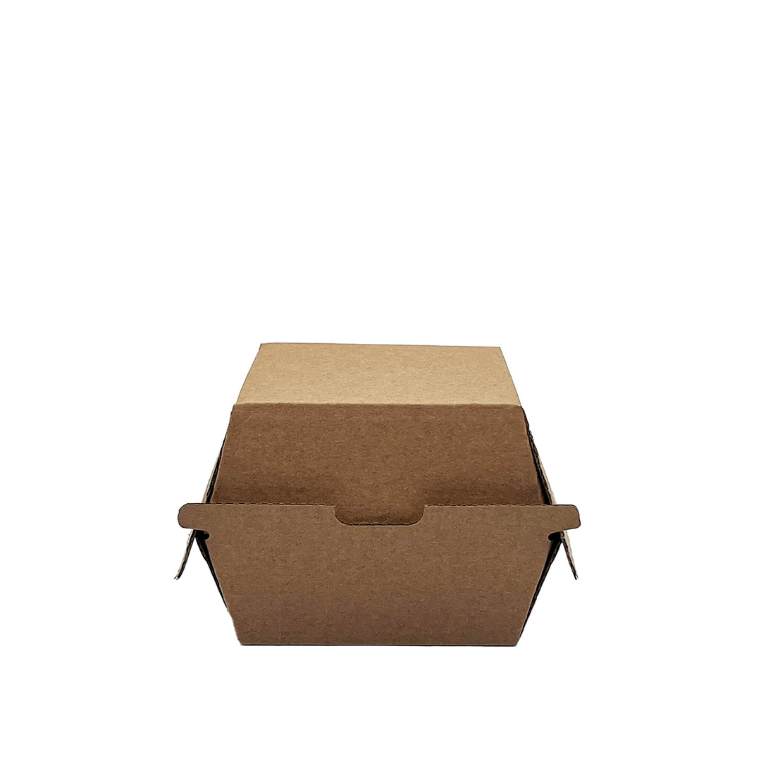 4" Takeaway Corrugated Small Burger Box with Optional Vent - 200 Pieces