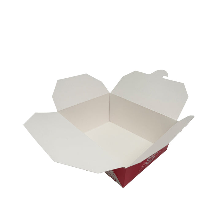 No.8 Leak Proof White Printed Meal/Deli Box - 200 Pieces