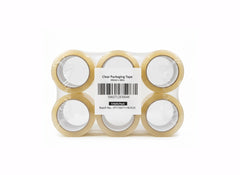 Clear Packaging Tape (48mm x 66m) — Acrylic Adhesive, Low-Noise, 6-Roll Pack,&nbsp;32 Packs/Case