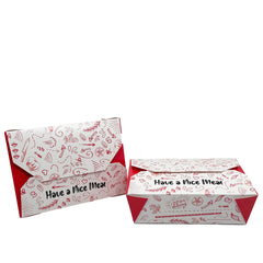 No.3 Leak Proof White Printed Meal/Deli Box - 200 Pieces