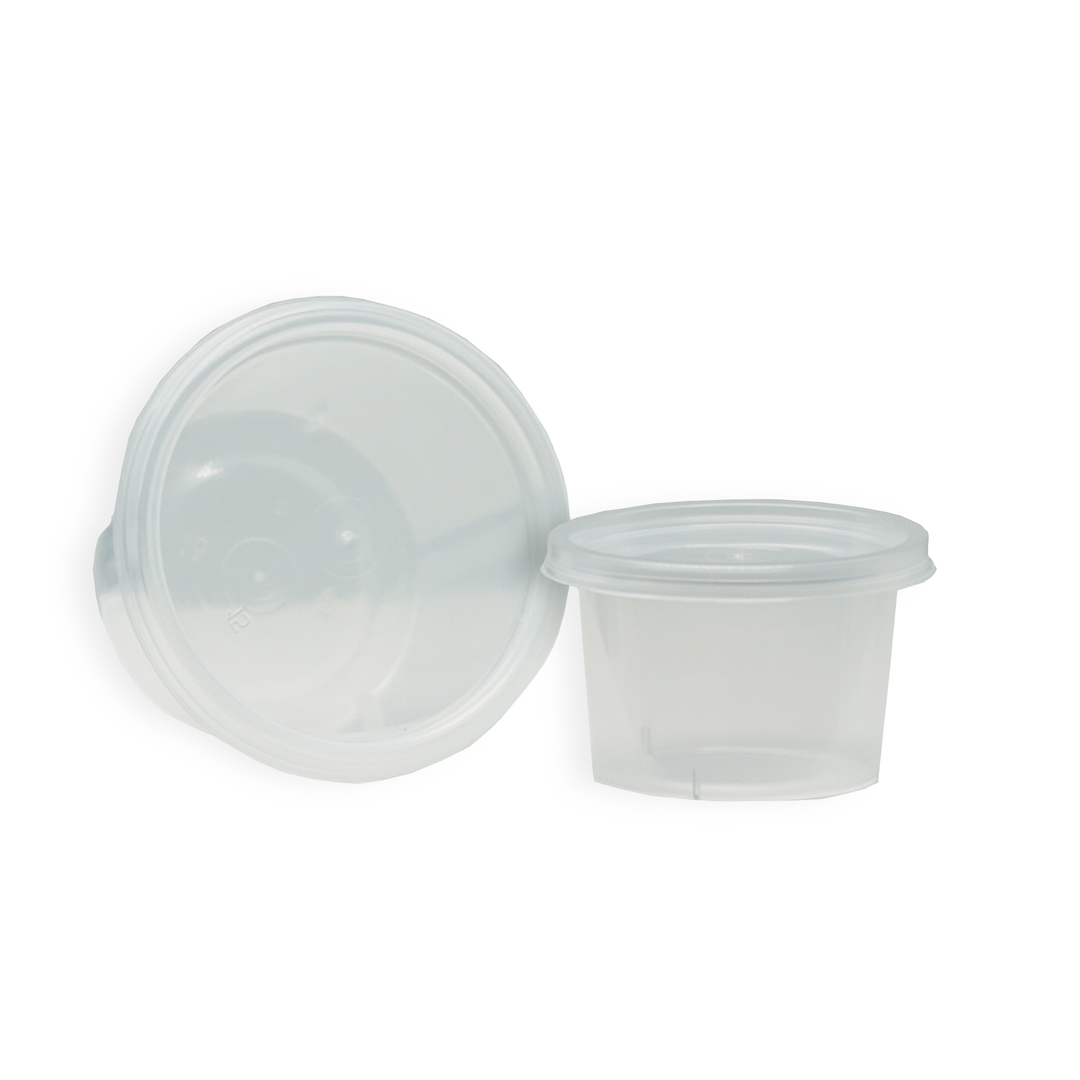 500 Pack Clear Plastic Sauce Containers with Hinged Lids (2oz/4oz) – Leakproof, Recyclable & Reusable