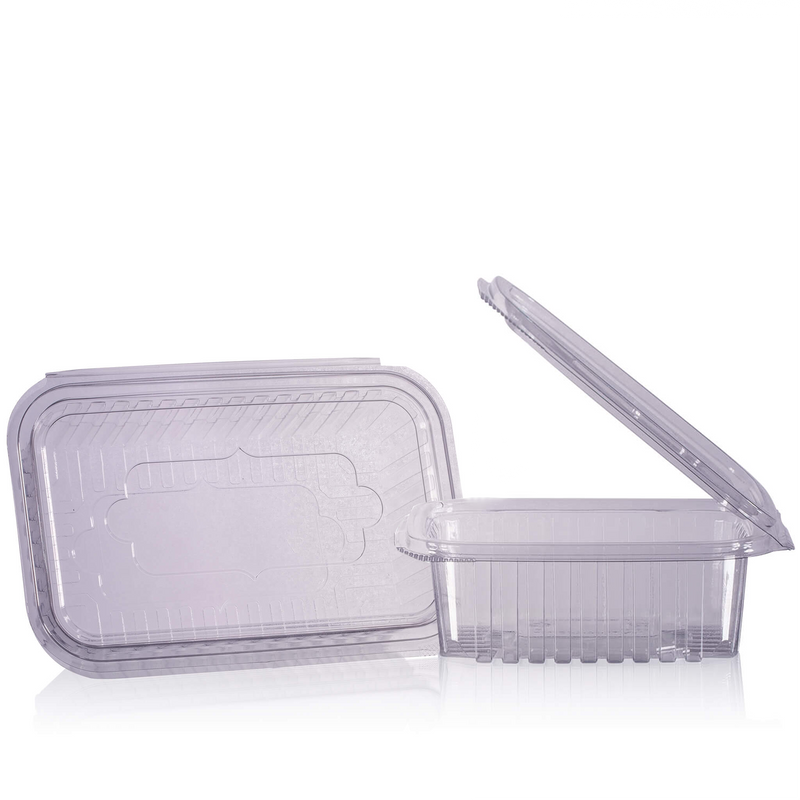 Square Takeaway Salad Container with Hinged Lid