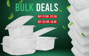 Takeaway Plastic hinged salad containers