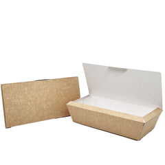 Large Kraft White Clamshell Takeaway Fish and Chips Box - 200 Pieces