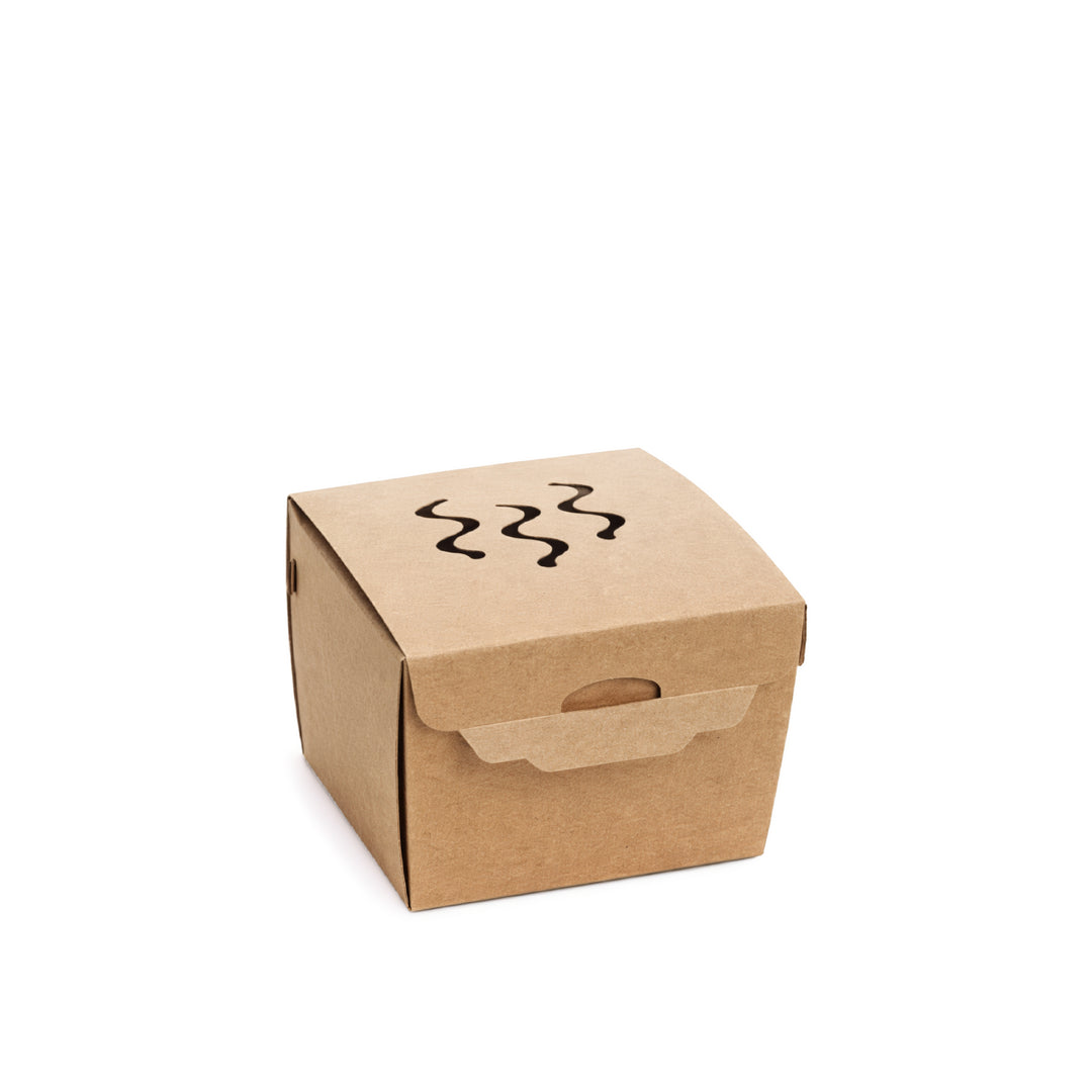 5" Printed Strong Corrugated Burger Box Optional Vented- 200 Pieces