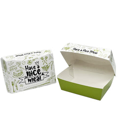 Medium Printed Cardboard Takeaway Food Box - 200 pieces