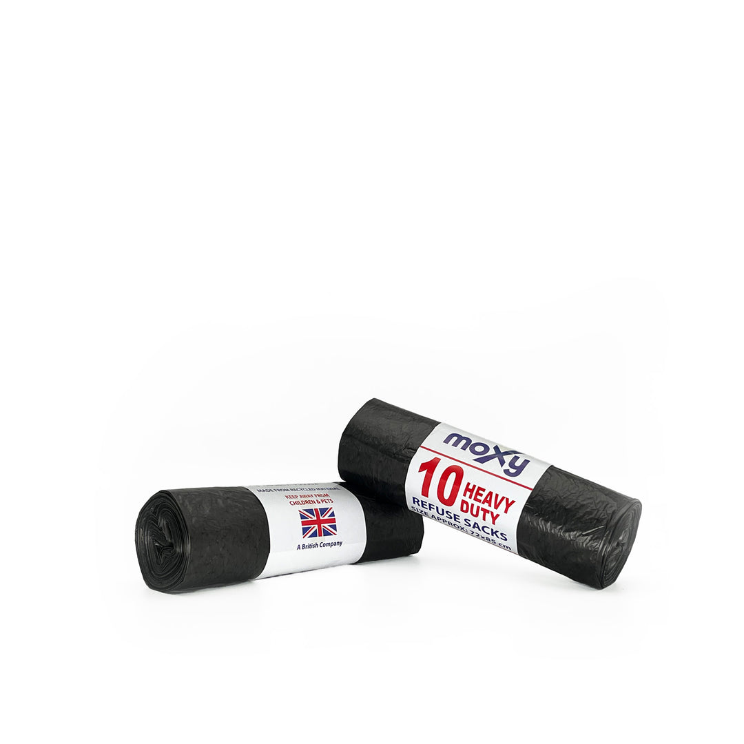 heavy duty black refuse sacks on a roll