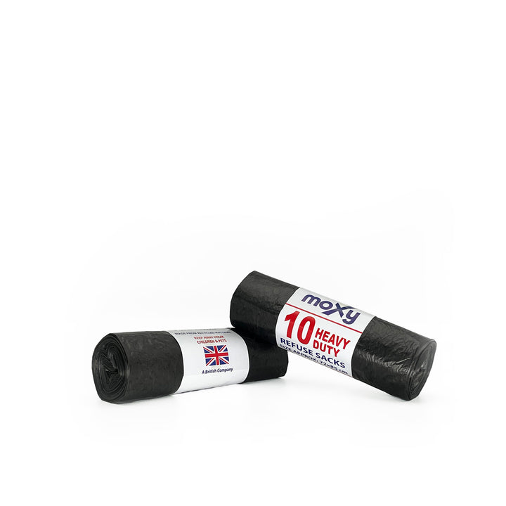 heavy duty black refuse sacks on a roll
