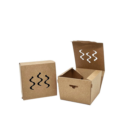 corrugated cardboard burger box with vents