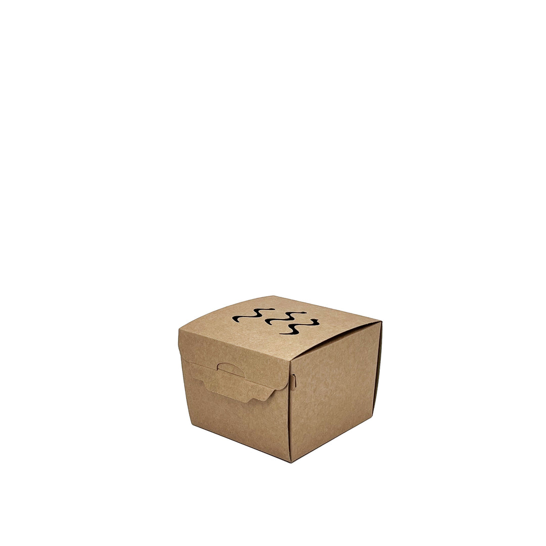 corrugated cardboard burger box with vents