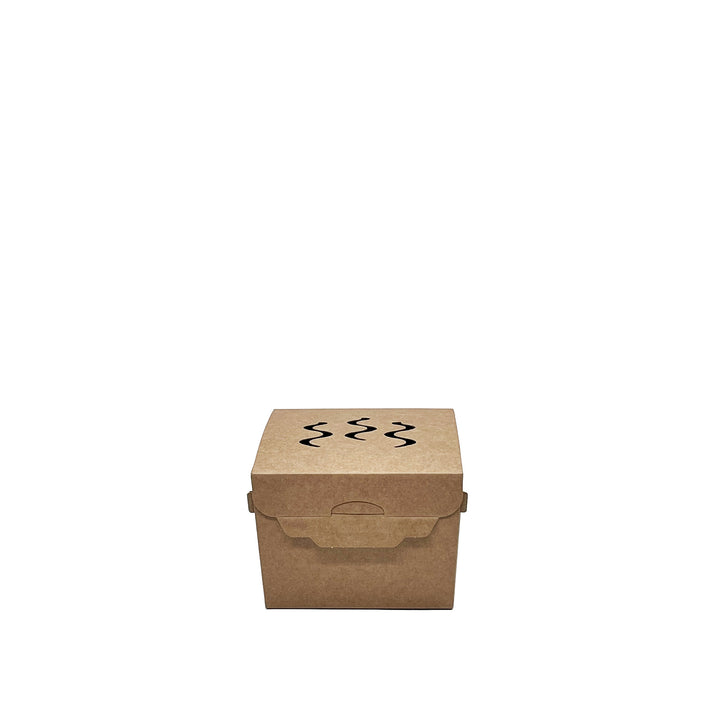 corrugated cardboard burger box with vents