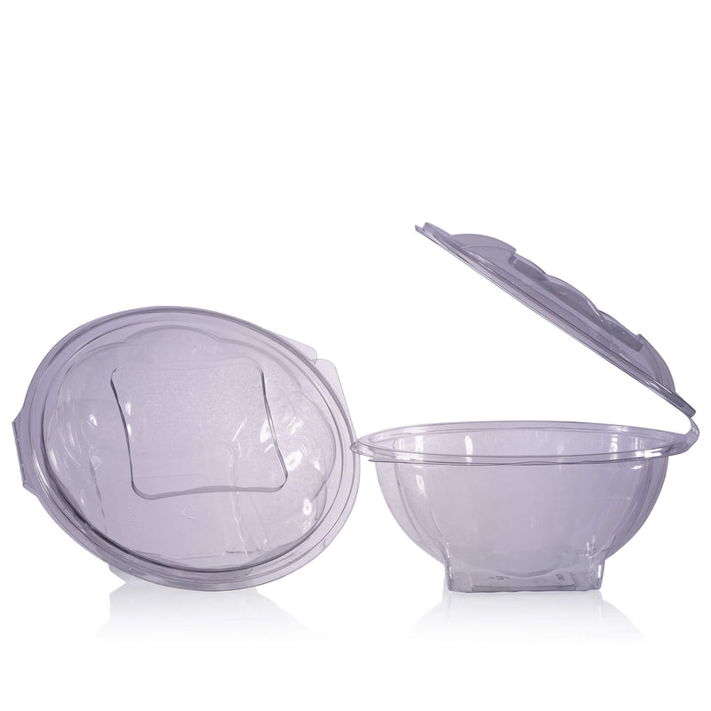 1000cc Round Salad Container with Hinged Lid