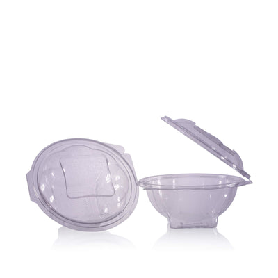 500cc Round Salad Container with Hinged Lid