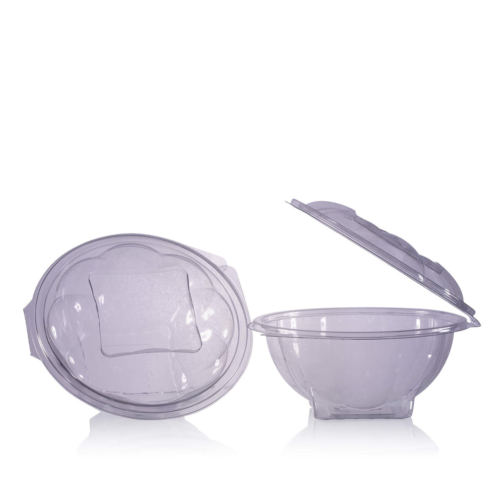 750cc Round Salad Container with Hinged Lid