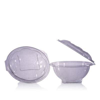 750cc Round Salad Container with Hinged Lid
