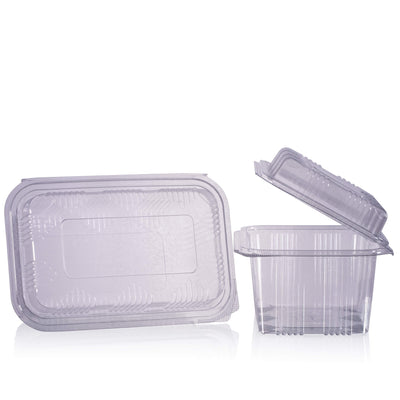 1000cc Square Salad Container with Hinged Lid