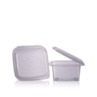500cc Square Salad Container with Hinged Lid