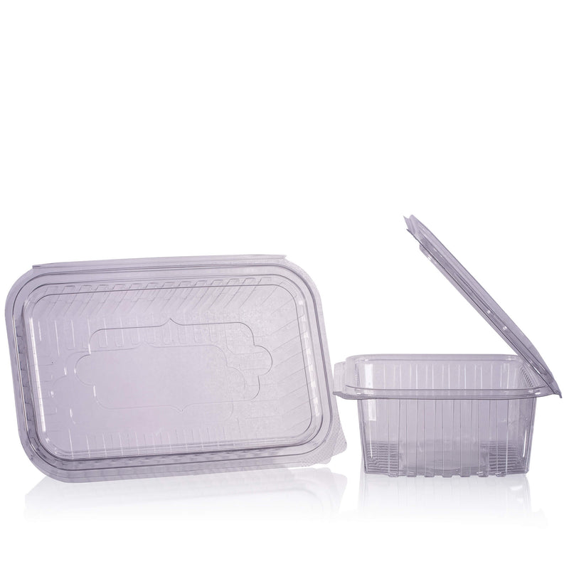750cc Square Salad Container with Hinged Lid