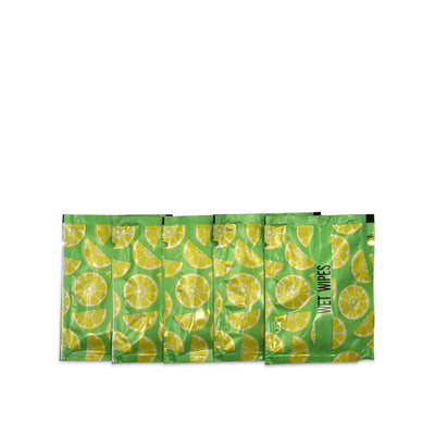 Individual Wet Wipes - Green and Yellow Coloured Pack