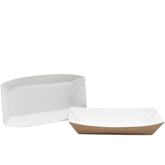 Large Kraft White Food Tray - 350 Pieces