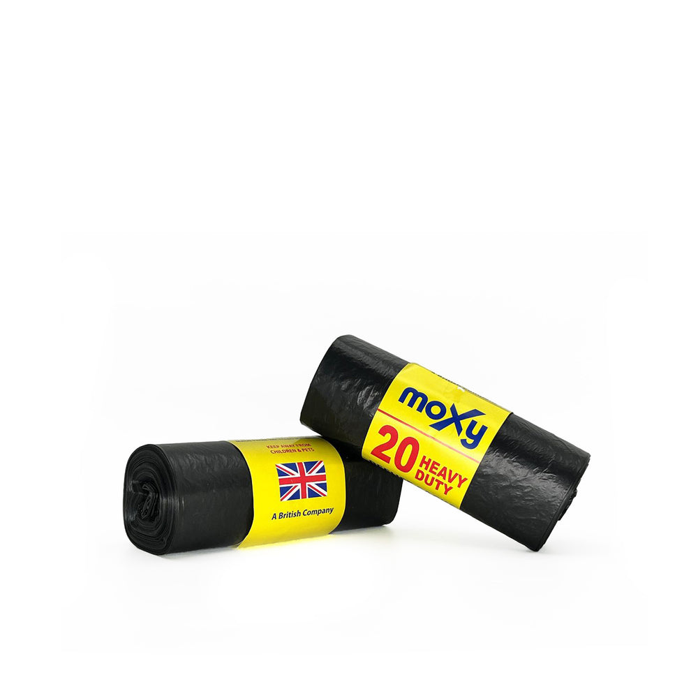 heavy duty black refuse sacks on a roll