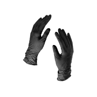 disposable and strong black nitrile gloves (latex and powder free)