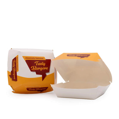 4.5" Cardboard Burger Box with Generic Design - Medium