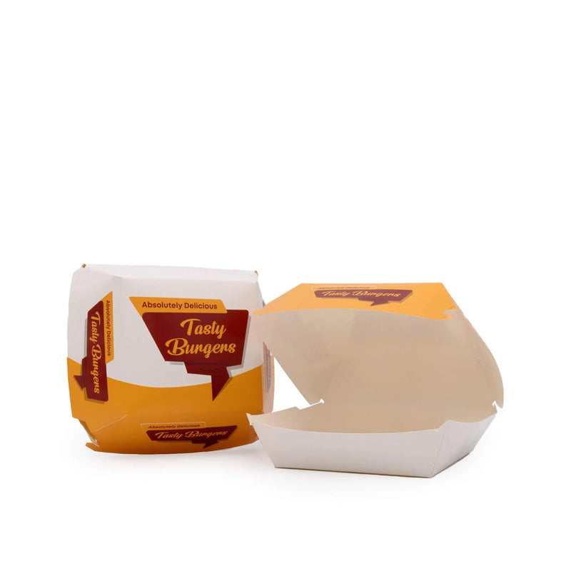 4.5" Cardboard Burger Box with Generic Design - Medium
