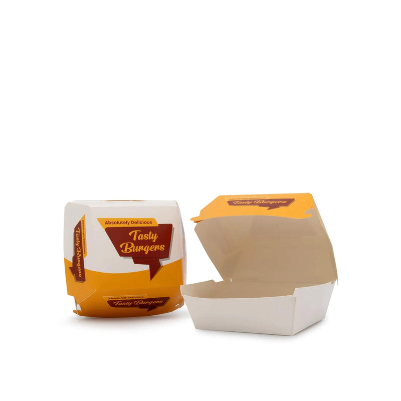 4.5" Cardboard Burger Box with Generic Design - Medium