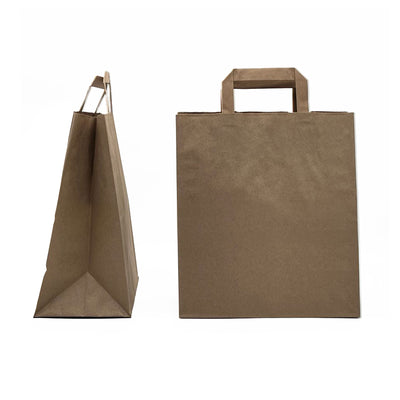 Takeaway Brown Paper Carrier Bag - 250 pcs
